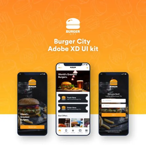 汉堡移动APP界面设计 Burger City | Adobe XD