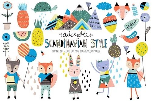 Cute Scandinavian Animals-amp; Designs