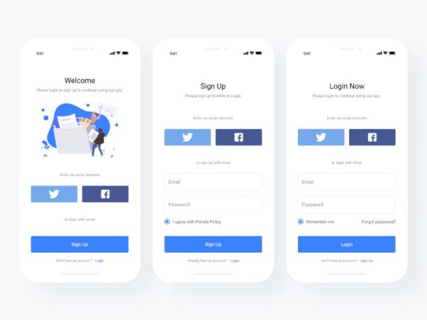 登录注册界面 Login and Sign Up Page 每日UI源