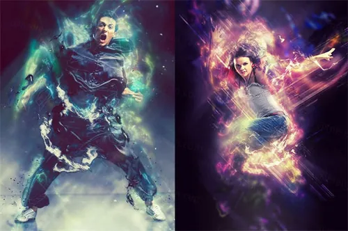 专业照片炫光背景特效PS动作素材 Moonstone Photosho