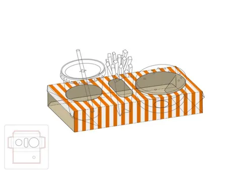 快餐托盘盒模切图/刀模图EPS源文件