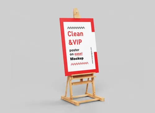 画板/架子上的海报贴图展示模版 Poster on easel mockup