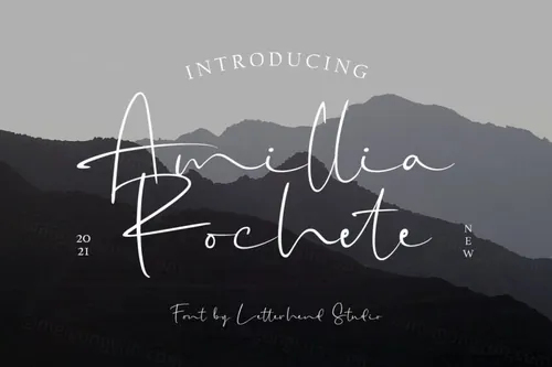 时尚优雅的手写签名英文字体 Amillia Rochete - Signature Script