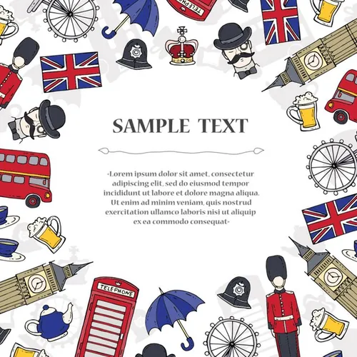 可爱卡通手绘彩色旅游旅游主题矢量背景设计素材Vector background