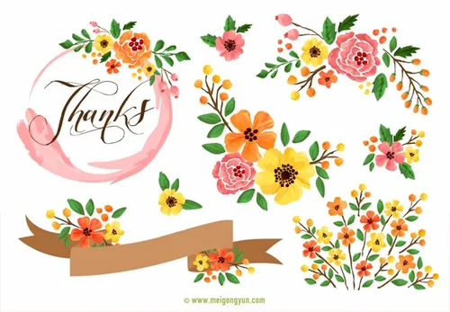 花卉免抠矢量元素Flowers and plants