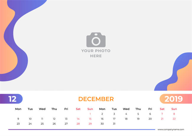 猪年简约创意日历矢量模版 Calendar design for