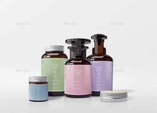 2G+护肤品和化妆品类的瓶类样机贴图模板 Natural Cosmetic Packaging Mock-Ups