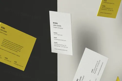 漂浮的邀请卡 名片样机 Gravity Invitation Cards Mockup V3