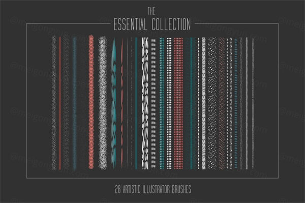 自然艺术纹理AI矢量笔刷Essential Artistic Illu