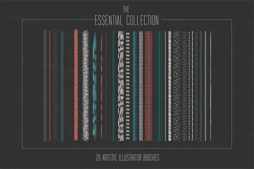 自然艺术纹理AI矢量笔刷Essential Artistic Illu