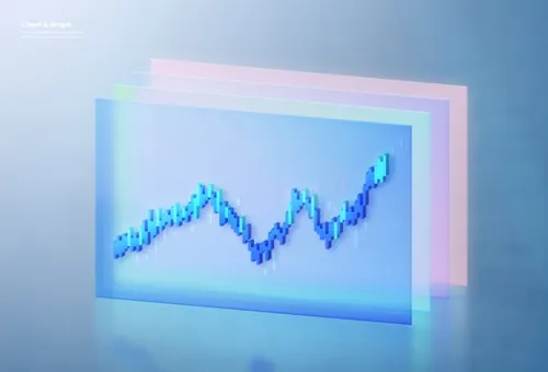 透明股市创意K线图数据图表PSD商业合成海报模板素材