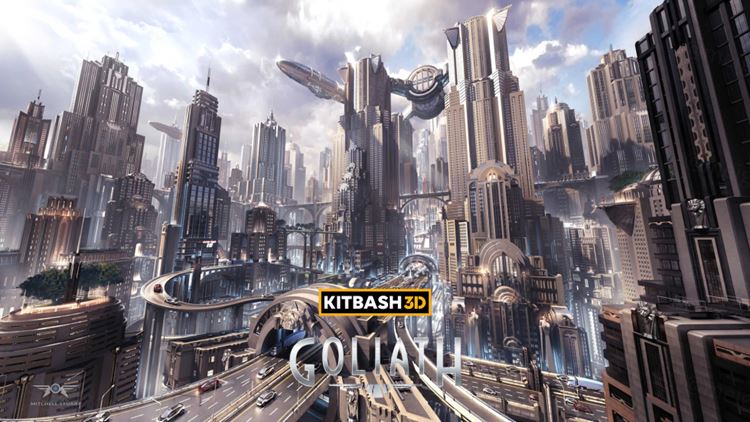 永恒复古未来高度发达科幻城市都市桥梁高楼建筑3D模型素材 K