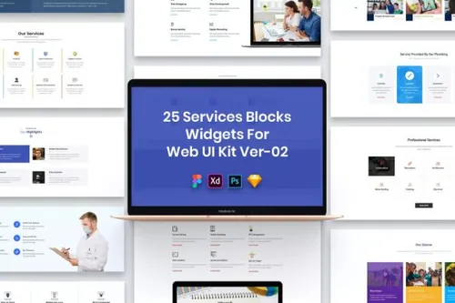 25款企业网站服务页面组件UI设计模板v02 25 Services
