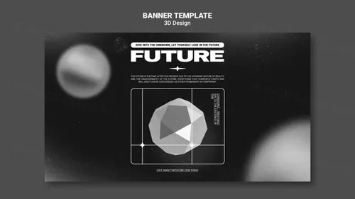 潮流未来派3D几何图形元素抽象海报设计模板 Future 3d design template