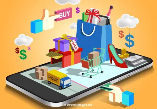 在线购物矢量素材Online shopping