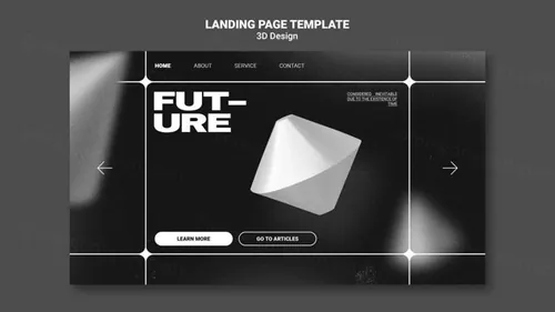潮流未来派3D几何图形元素抽象海报设计模板 Future 3d design template
