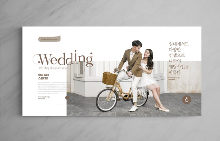 欧美简约浪漫的婚纱婚庆婚纱摄影宣传册画册设计排版PSD模板