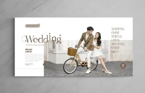 欧美简约浪漫的婚纱婚庆婚纱摄影宣传册画册设计排版PSD模板