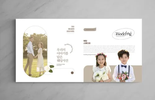 欧美简约浪漫的婚纱婚庆婚纱摄影宣传册画册设计排版PSD模板