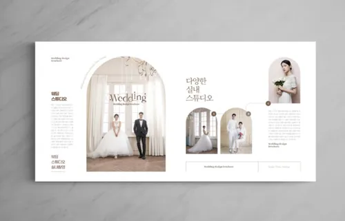 欧美简约浪漫的婚纱婚庆婚纱摄影宣传册画册设计排版PSD模板