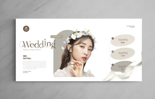 欧美简约浪漫的婚纱婚庆婚纱摄影宣传册画册设计排版PSD模板