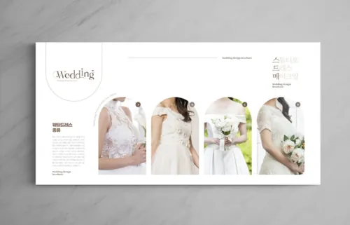 欧美简约浪漫的婚纱婚庆婚纱摄影宣传册画册设计排版PSD模板