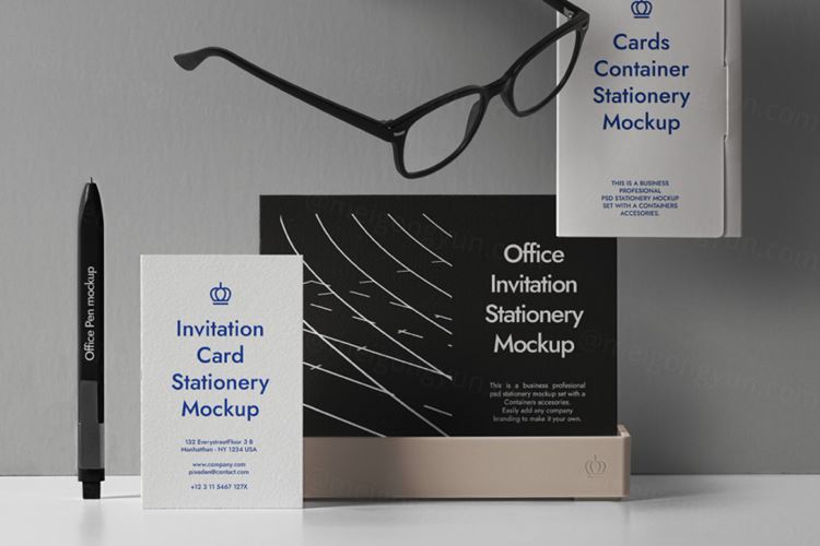 现代psd文具品牌样机 Psd Office Stationery Mockup Set