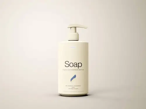 洗发水/沐浴露按压式瓶子外观设计图样机模板 Liquid Soap Dispenser B