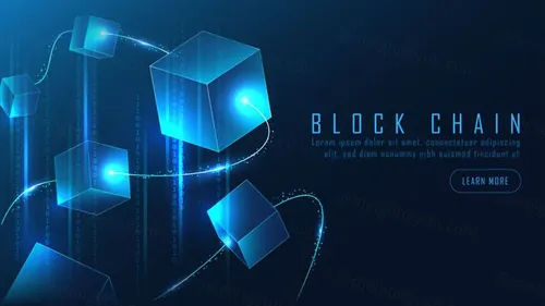 比特币区块链技术去中心化概念EPS矢量插画素材 Blockchain Technology