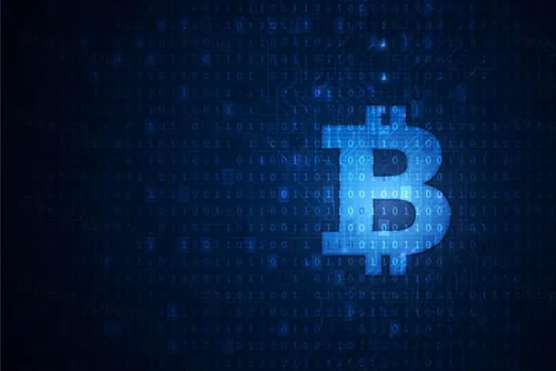 全球化数字化比特币区块链技术去中心化概念EPS矢量插画素材 Blockchain Technology