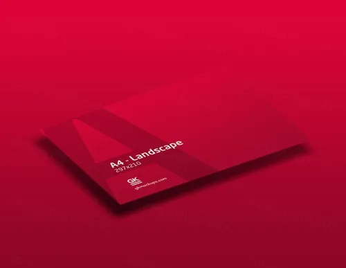 A4传单折页海报动态动画演示样机PSD模板 Animation Mock-up - Landscape