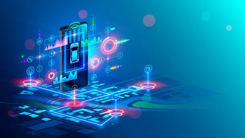 自动驾驶智能汽车GPS行驶辅助系统未来概念宣传插画素材