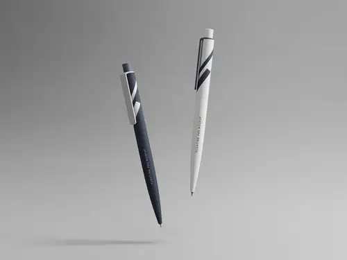 圆珠笔签字笔外观设计展示样机  Floating Pens Mockup 样机模版