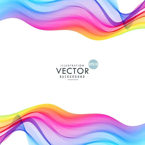 彩色波浪渐变矢量抽象背景Colorful Wave Design Abstract Background