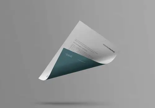 悬浮效果A4纸规格海报传单设计效果图样机 Floating A4 Paper Mockup
