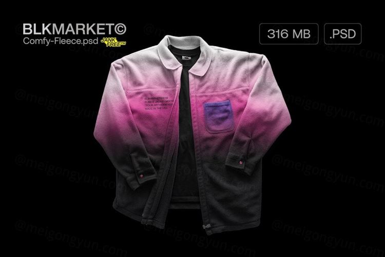 潮流街头服饰羊毛衫夹克设计样机模板 Comfy-Fleece.psd - Streetwear Mockup