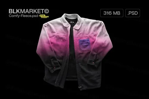 潮流街头服饰羊毛衫夹克设计样机模板 Comfy-Fleece.psd - Streetwear Mockup