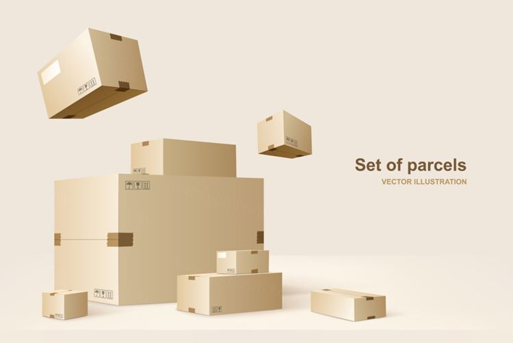 高质量包裹物流快递服务通知矢量插画素材 Parcel delivery