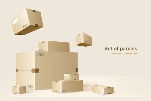 高质量包裹物流快递服务通知矢量插画素材 Parcel delivery