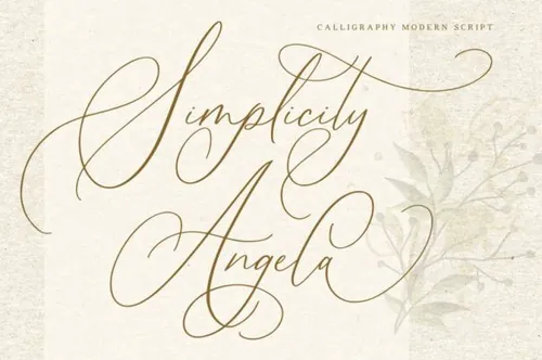 优雅的现代书法英文字体 Simplicity Angela - Calligraphy Font
