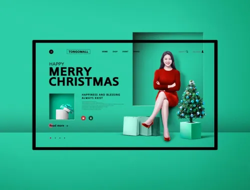 圣诞节冬季购物介绍海报模板