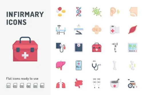 13医务室医疗相关的扁平化图标 [AI].jpg