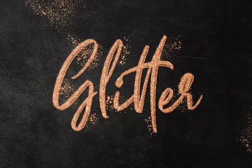 BINGBING 闪光金粉文本字体效果PSD样机模板 Fancy Glitter Text Effect