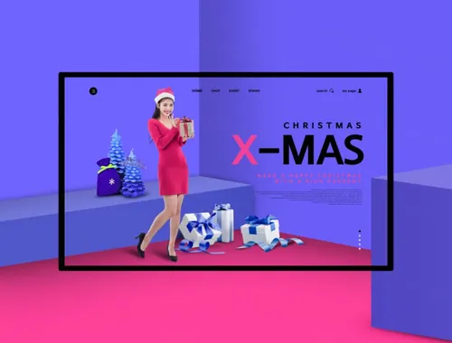 圣诞节冬季服装促销海报设计模板