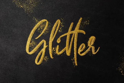 BINGBING 闪光金粉文本字体效果PSD样机模板 Fancy Glitter Text Effect