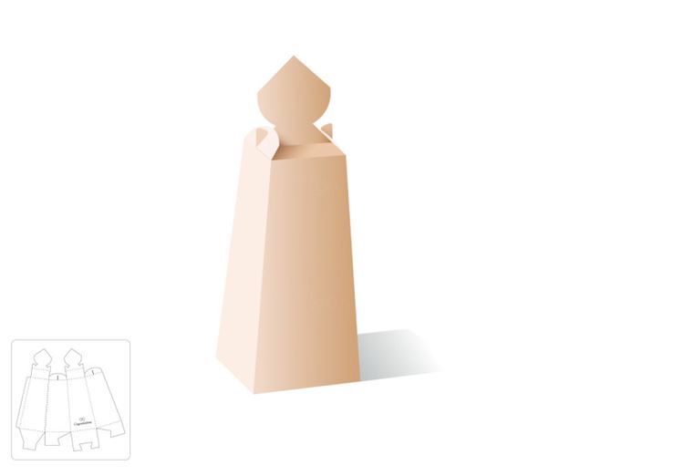 塔状礼品盒模切图/刀模图EPS源文件