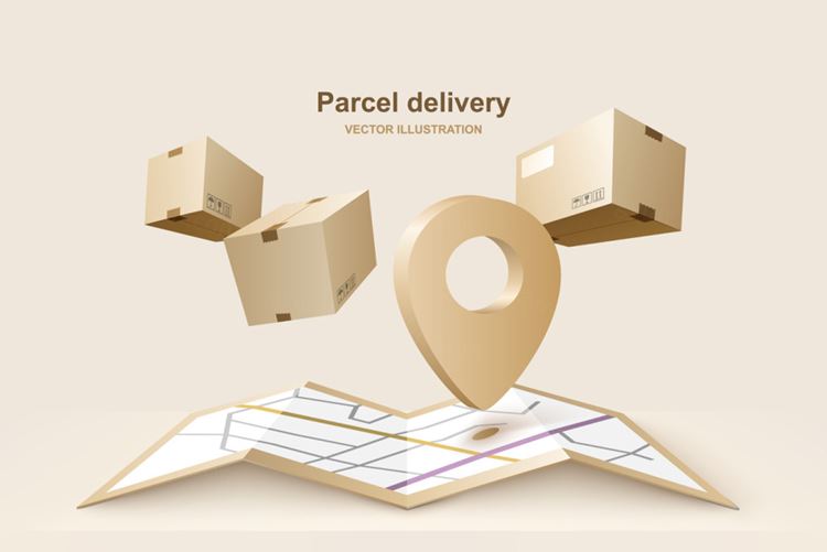 高质量包裹物流快递服务通知矢量插画素材 Parcel delivery