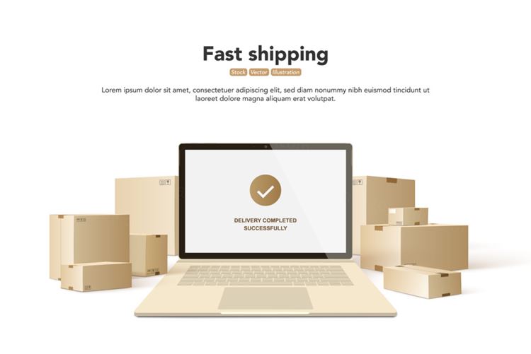 高质量包裹物流快递服务通知矢量插画素材 Parcel delivery