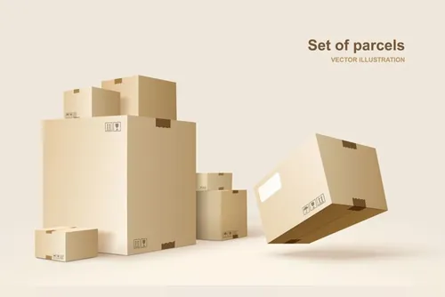 高质量包裹物流快递服务通知矢量插画素材 Parcel delivery