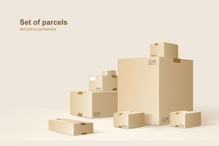 高质量包裹物流快递服务通知矢量插画素材 Parcel delivery
